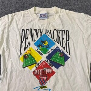 All Sport T-Shirt Youth L White Penny Packer K-Swiss 2007 Tennis Graphic